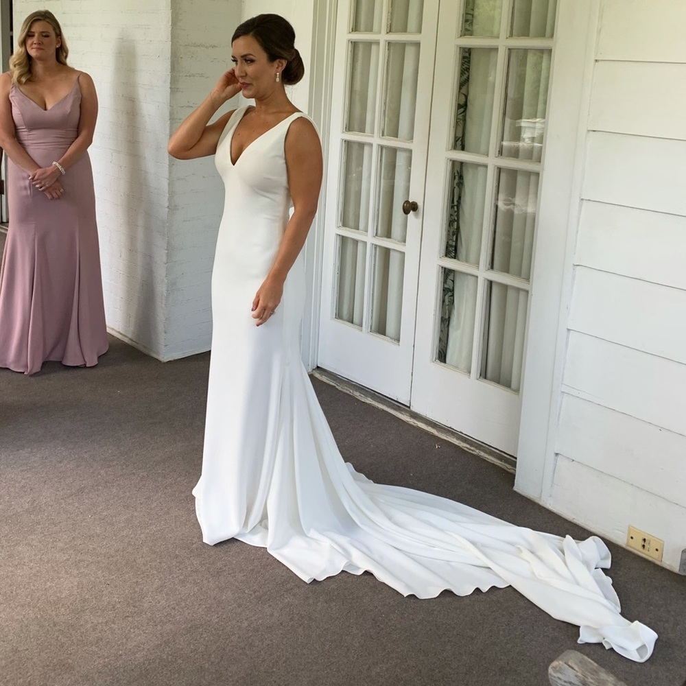 Pronovias Hispalis Crepe Wedding Gown Dress